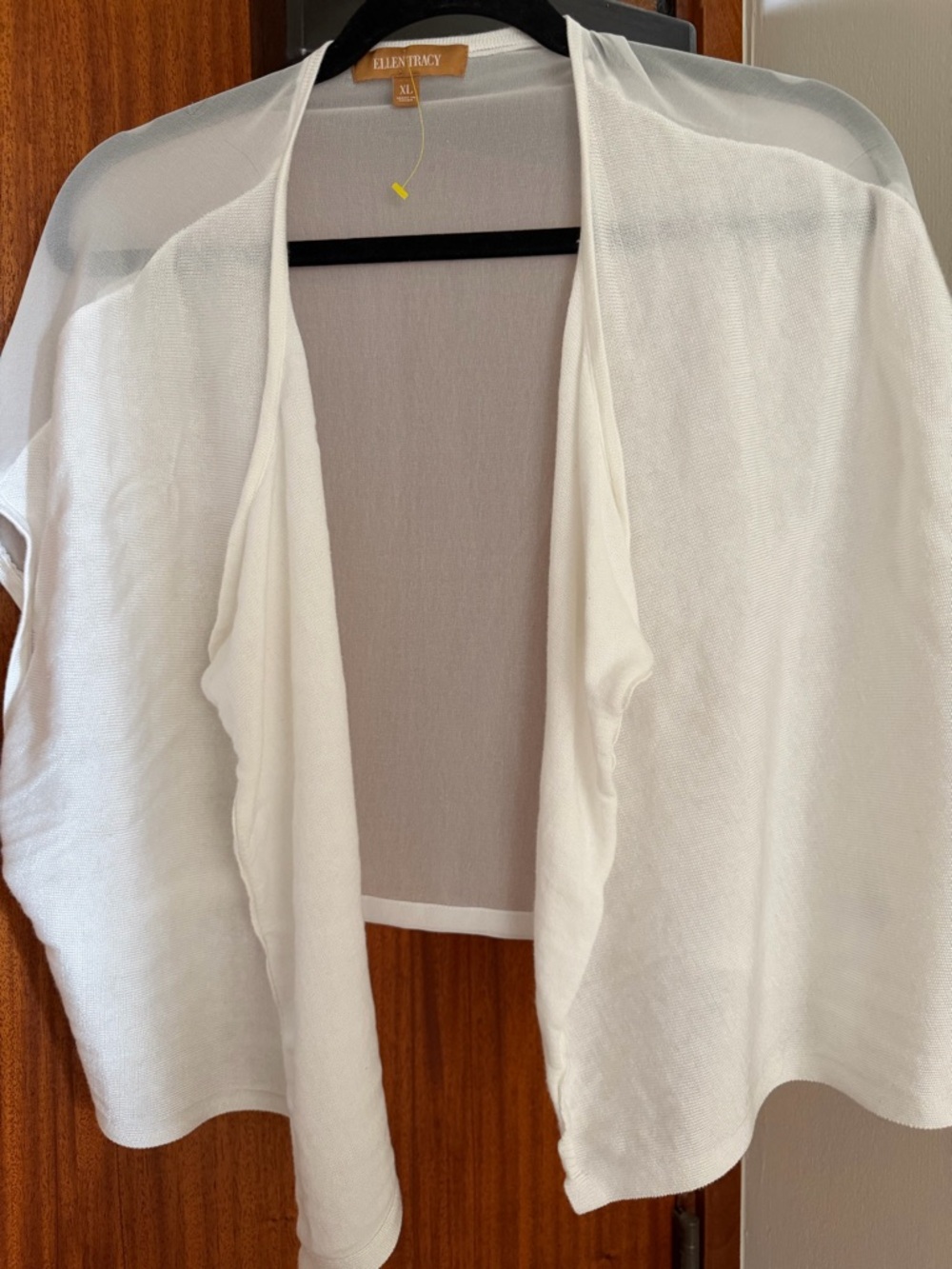 Ellen Tracy white  Open-Front Lightweight Cardigan